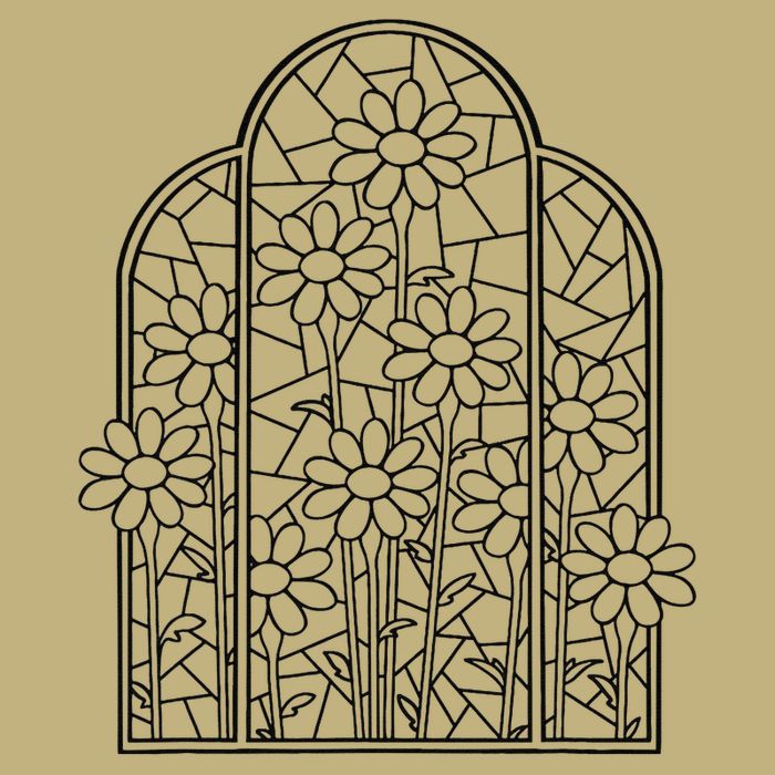 Stained Glass Flower Wildflower Kaleidoscope Church Window Cooling Performance Crew T-Shirt