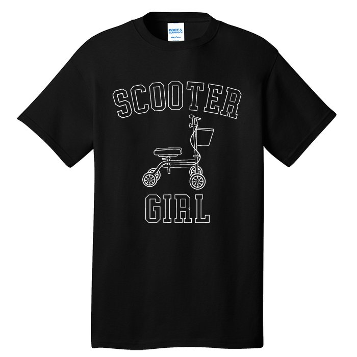 Scooter Girl Funny Broken Foot Ankle Injury Surgery Recovery Tall T-Shirt