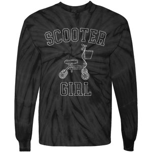 Scooter Girl Funny Broken Foot Ankle Injury Surgery Recovery Tie-Dye Long Sleeve Shirt