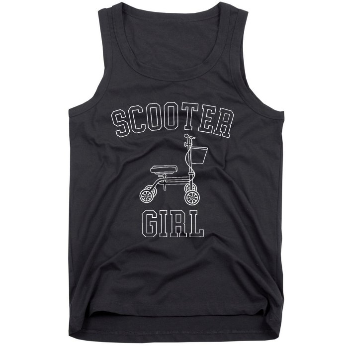 Scooter Girl Funny Broken Foot Ankle Injury Surgery Recovery Tank Top