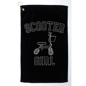 Scooter Girl Funny Broken Foot Ankle Injury Surgery Recovery Platinum Collection Golf Towel