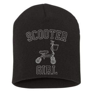 Scooter Girl Funny Broken Foot Ankle Injury Surgery Recovery Short Acrylic Beanie