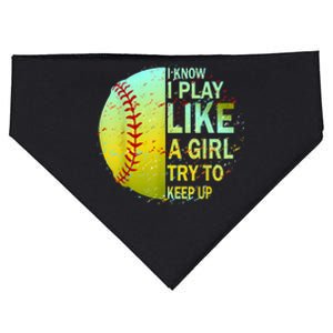 Softball Gift For Girls USA-Made Doggie Bandana