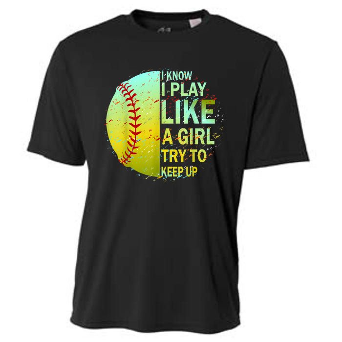 Softball Gift For Girls Cooling Performance Crew T-Shirt