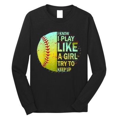 Softball Gift For Girls Long Sleeve Shirt