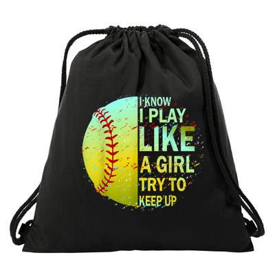 Softball Gift For Girls Drawstring Bag