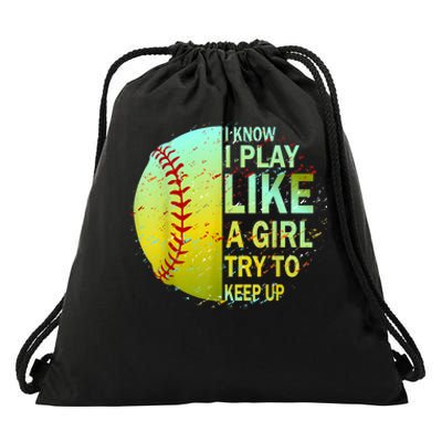 Softball Gift For Girls Drawstring Bag