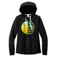 Softball Gift For Girls Women's Fleece Hoodie