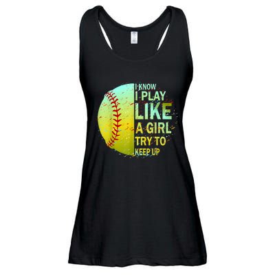 Softball Gift For Girls Ladies Essential Flowy Tank