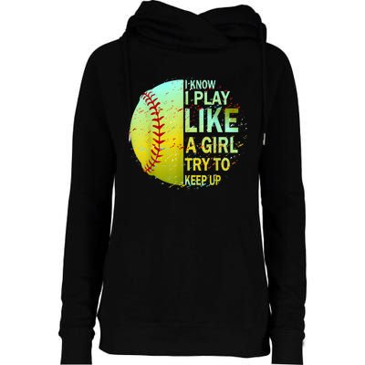 Softball Gift For Girls Womens Funnel Neck Pullover Hood