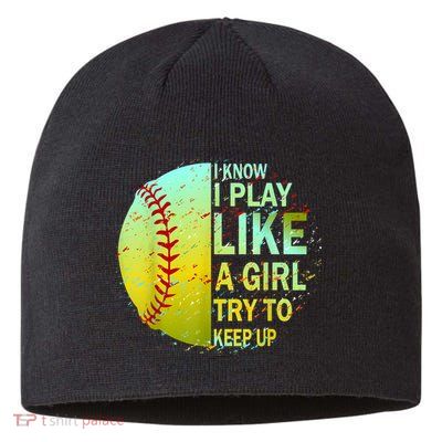 Softball Gift For Girls Sustainable Beanie