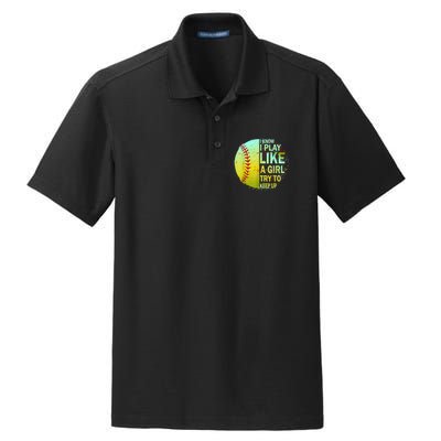 Softball Gift For Girls Dry Zone Grid Polo