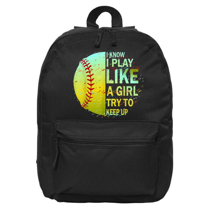 Softball Gift For Girls 16 in Basic Backpack