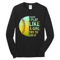 Softball Gift For Girls Tall Long Sleeve T-Shirt