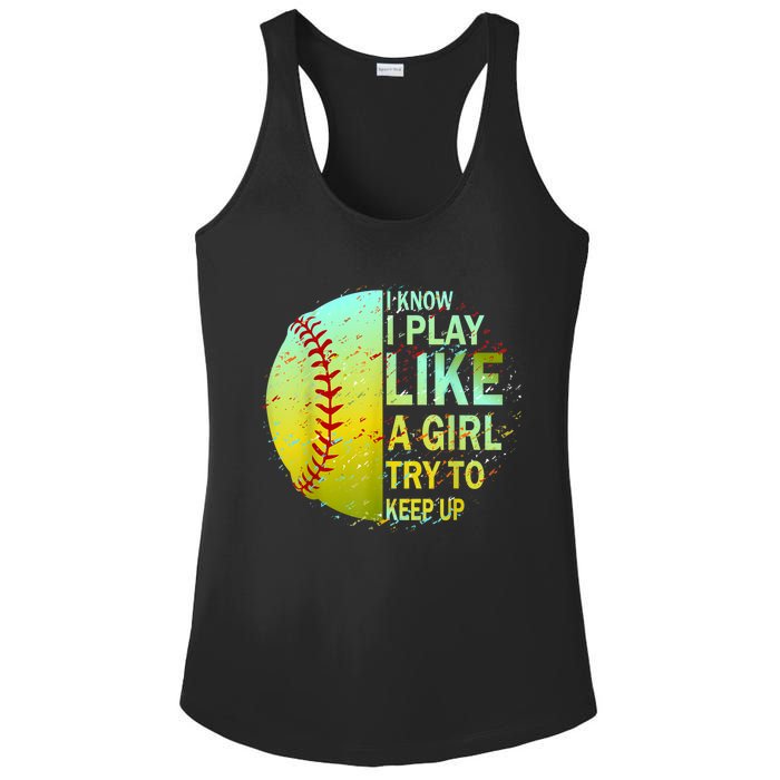 Softball Gift For Girls Ladies PosiCharge Competitor Racerback Tank