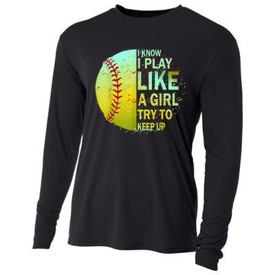 Softball Gift For Girls Cooling Performance Long Sleeve Crew