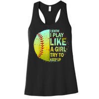 Softball Gift For Girls Women's Racerback Tank