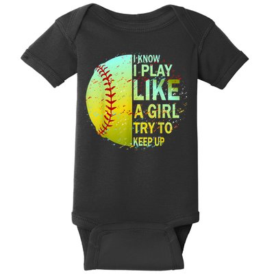 Softball Gift For Girls Baby Bodysuit