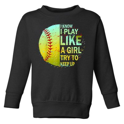 Softball Gift For Girls Toddler Sweatshirt