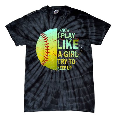 Softball Gift For Girls Tie-Dye T-Shirt