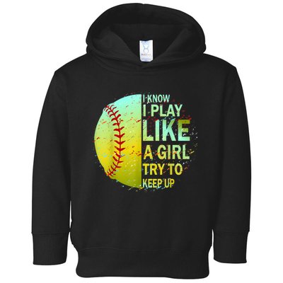 Softball Gift For Girls Toddler Hoodie