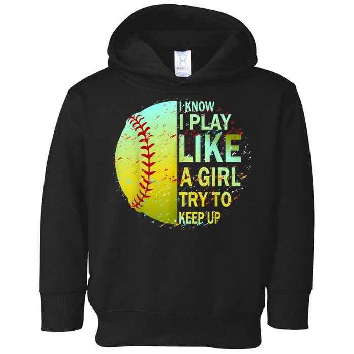 Softball Gift For Girls Toddler Hoodie