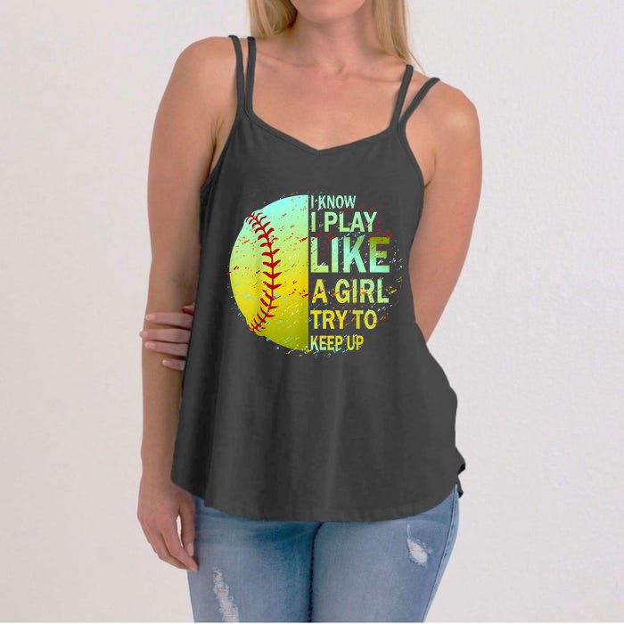 Softball Gift For Girls Women's Strappy Tank