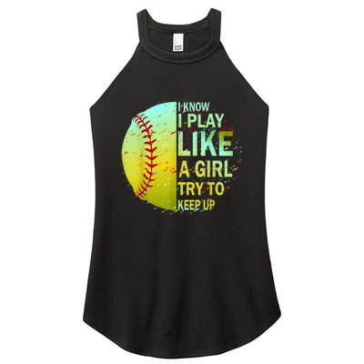 Softball Gift For Girls Women's Perfect Tri Rocker Tank