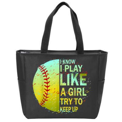 Softball Gift For Girls Zip Tote Bag