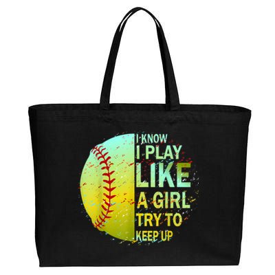 Softball Gift For Girls Cotton Canvas Jumbo Tote