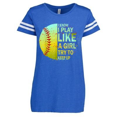 Softball Gift For Girls Enza Ladies Jersey Football T-Shirt