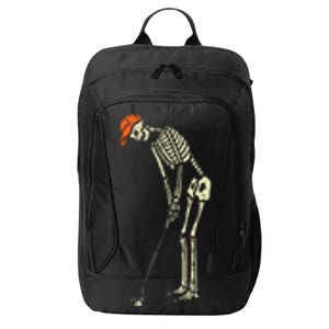 Skeleton Golf Funny Halloween Golfing Sports Golfer City Backpack