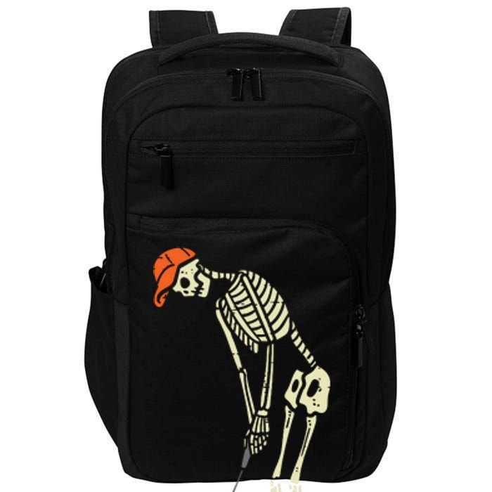 Skeleton Golf Funny Halloween Golfing Sports Golfer Impact Tech Backpack