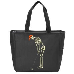 Skeleton Golf Funny Halloween Golfing Sports Golfer Zip Tote Bag