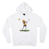 Skeleton Golf Funny Halloween Golfing Sports Golfer Women Hoodie