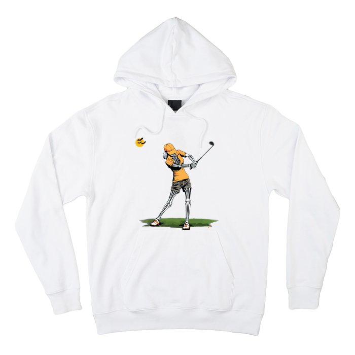 Skeleton Golf Funny Halloween Golfing Sports Golfer Women Hoodie