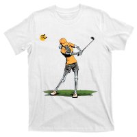 Skeleton Golf Funny Halloween Golfing Sports Golfer Women T-Shirt