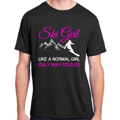 Ski Girl Funny Skiing Gift Girls Winter Sport Lover Gift Adult ChromaSoft Performance T-Shirt