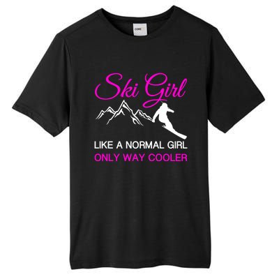 Ski Girl Funny Skiing Gift Girls Winter Sport Lover Gift Tall Fusion ChromaSoft Performance T-Shirt