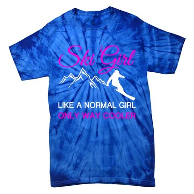 Ski Girl Funny Skiing Gift Girls Winter Sport Lover Gift Tie-Dye T-Shirt