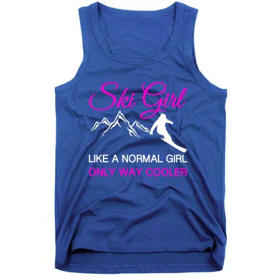 Ski Girl Funny Skiing Gift Girls Winter Sport Lover Gift Tank Top