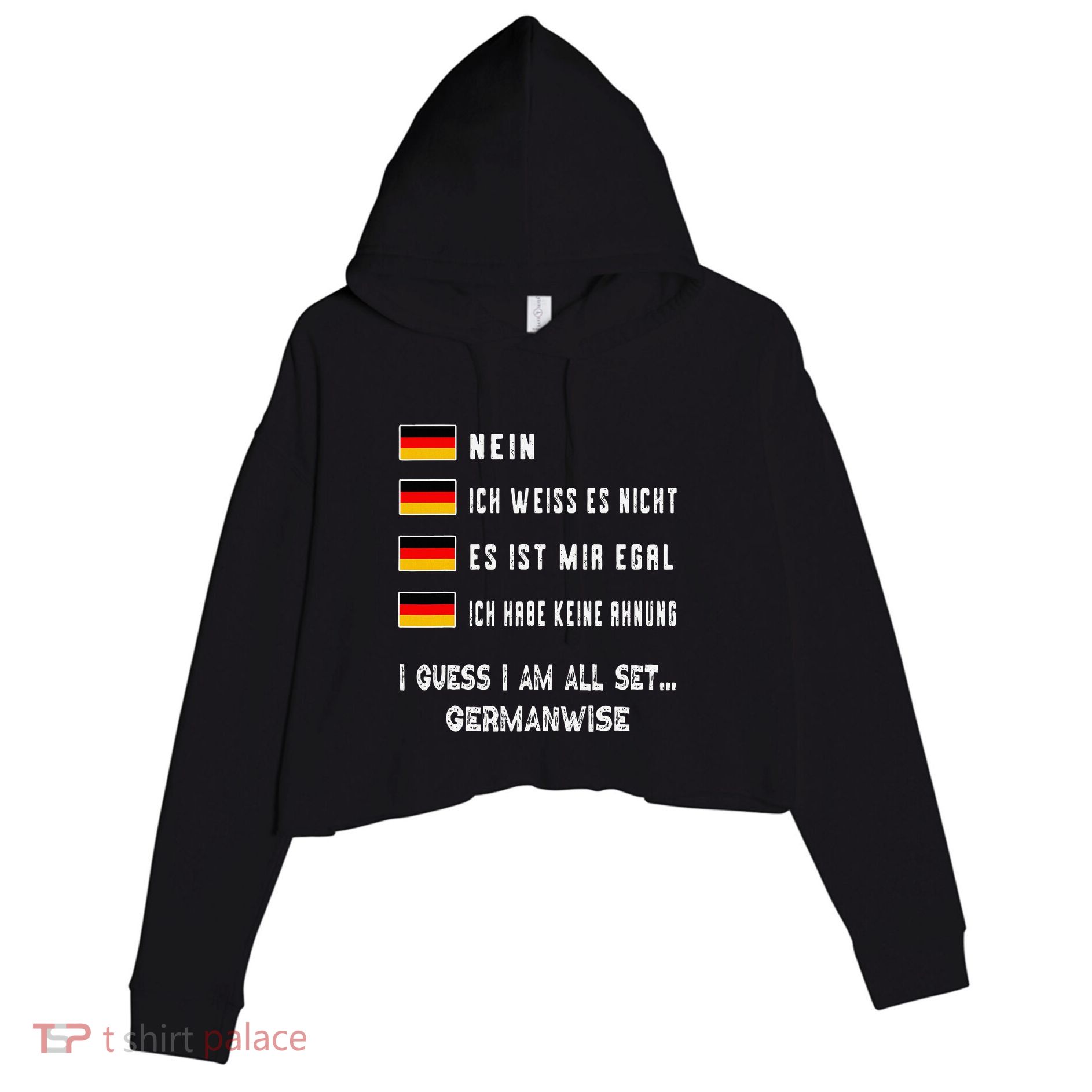 Speaking German Funny Deutsch Student German Language Crop Fleece Hoodie