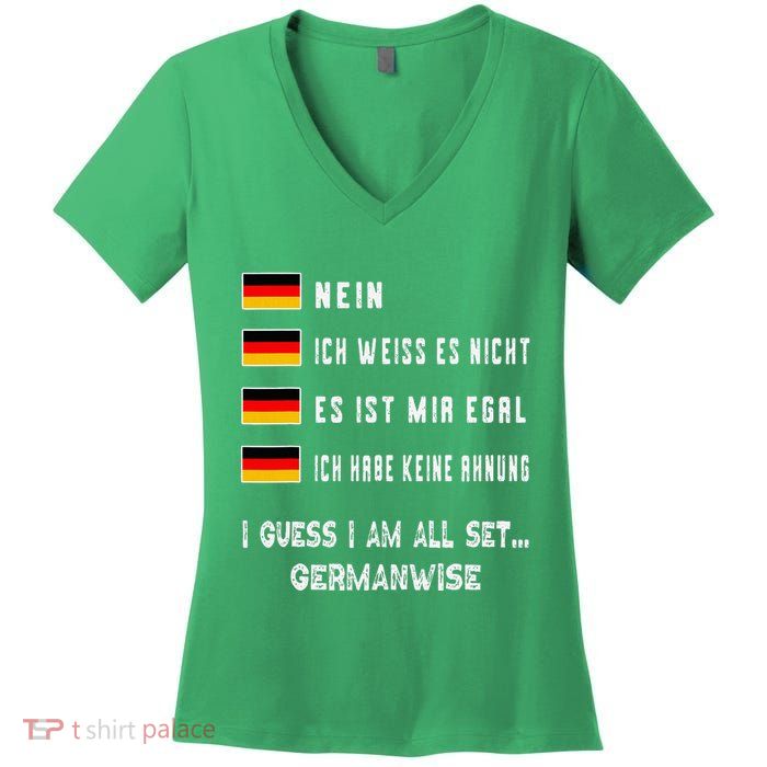 Speaking German Funny Deutsch Student German Language Women's V-Neck T-Shirt