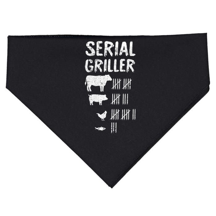 Serial Griller Fathers Day Funny Grilling Grill BBQ Master USA-Made Doggie Bandana