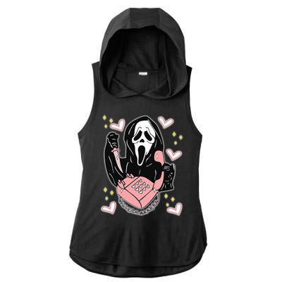 Scary Ghost Face Phone Ghostface Calling Ladies PosiCharge Tri-Blend Wicking Draft Hoodie Tank