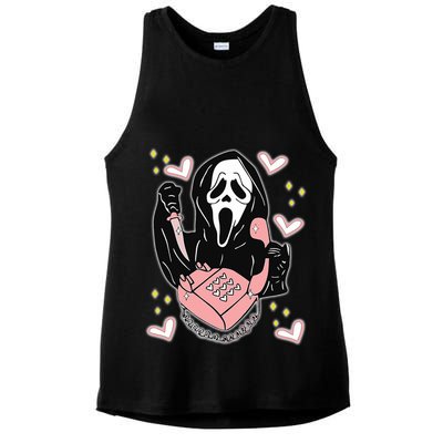 Scary Ghost Face Phone Ghostface Calling Ladies PosiCharge Tri-Blend Wicking Tank