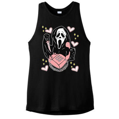 Scary Ghost Face Phone Ghostface Calling Ladies PosiCharge Tri-Blend Wicking Tank