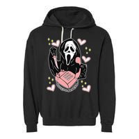 Scary Ghost Face Phone Ghostface Calling Garment-Dyed Fleece Hoodie