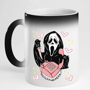 Scary Ghost Face Phone Ghostface Calling 11oz Black Color Changing Mug