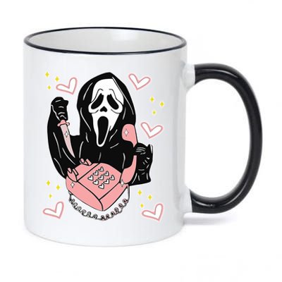 Scary Ghost Face Phone Ghostface Calling 11oz Black Color Changing Mug